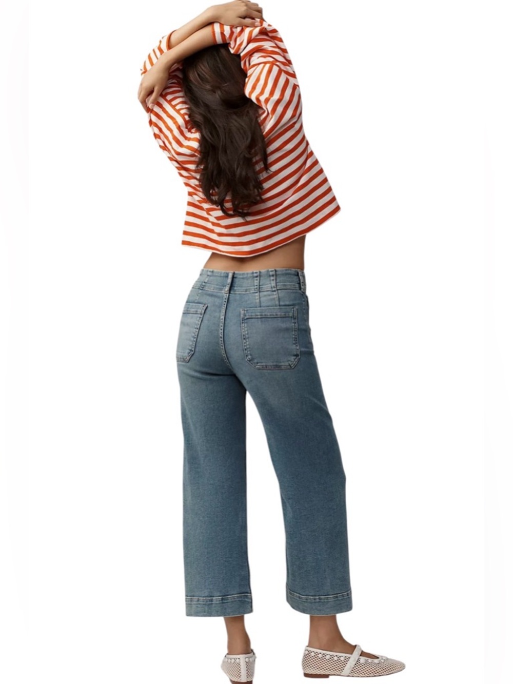 Anthropologie Maeve The Colette Crop High-Rise Wide-Leg Jeans Size 26 - Picture 3 of 13